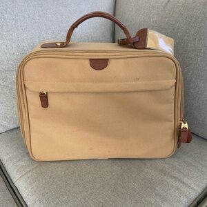 Bric's Tan Canvas Carry on Train Satchel